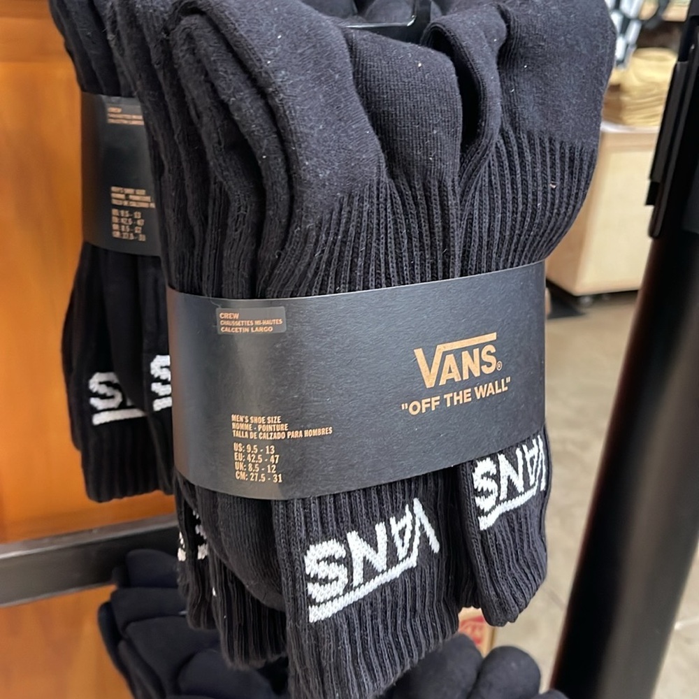 Vans Socks 6 pairs set CREW VANS.
"OFF THE WALL" Black /White 
NWT - Picture 9 of 16